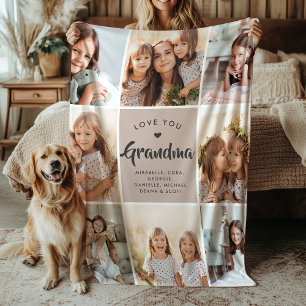 Manta Polar TEXTO PERSONALIZADO moderno Familia Collage de fot