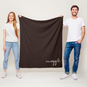 Manta Polar Texto personalizado sobre chocolate negro