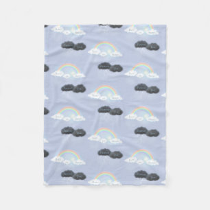 Manta Polar Texto personalizado sobre nubes y arcoiris "lluvia