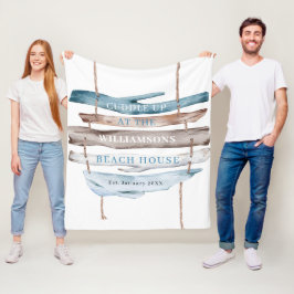 Manta Polar Texto personalizado, tema de la playa costera de D