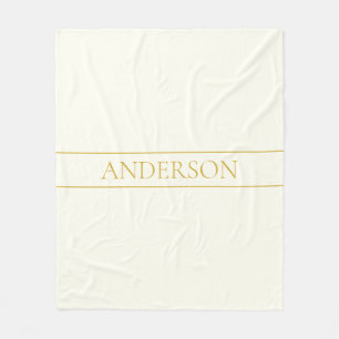 Manta Polar Texto simple elegante personalizable Oro Blanco
