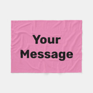 Manta Polar Texto simple en rosa y negro Su plantilla de mensa