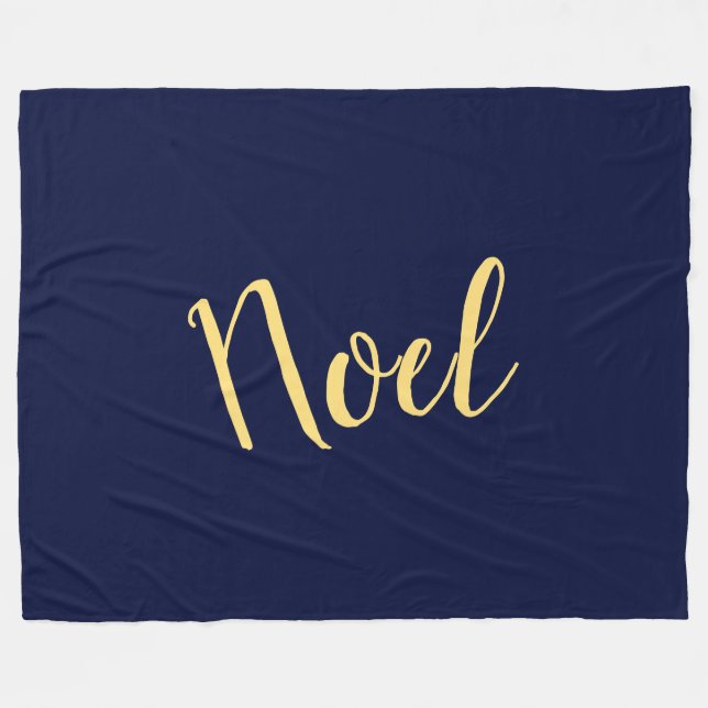 Manta Polar Texto Sofisticado De NOEL Sobre Elegante Rica Mari (Frente (Horizontal))