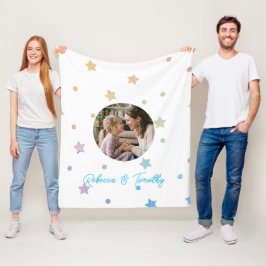 Manta Polar Texto y foto personalizados minimalistas