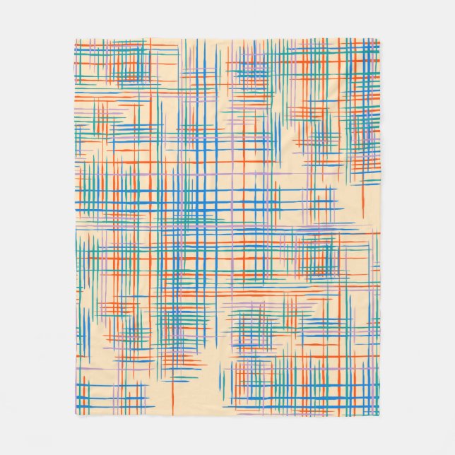 Manta Polar Textura abstracta con franjas cruzadas. Pat modern (Anverso)