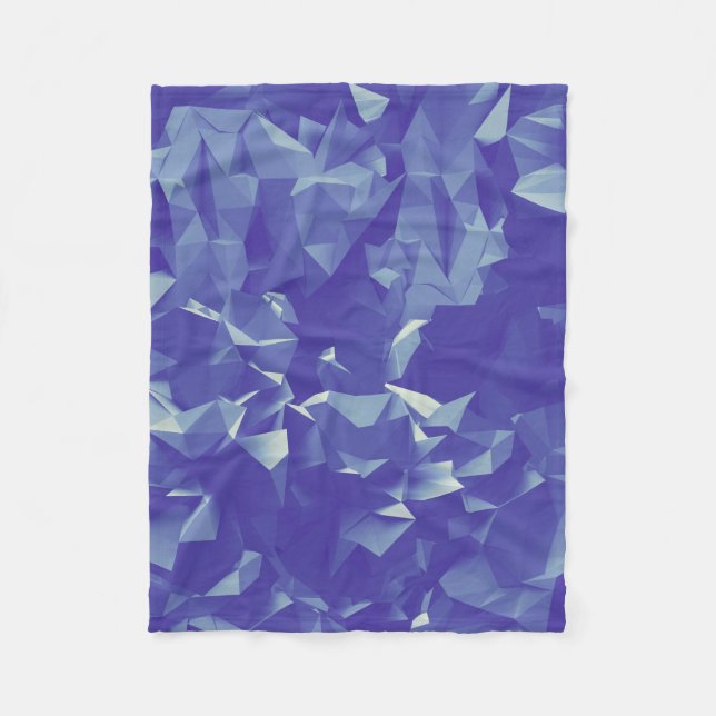 Manta Polar Textura abstracta geométrica cristal azul moderna (Anverso)