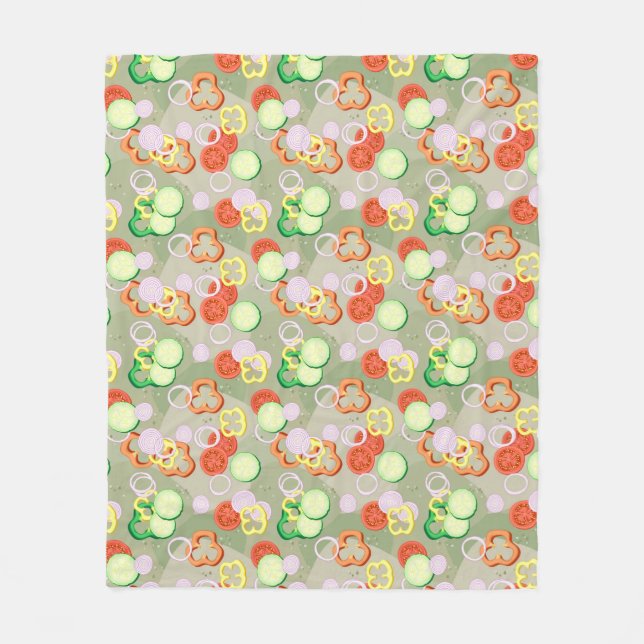 Manta Polar Textura con las rebanadas de verduras (Anverso)