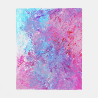 Manta Polar Textura creativa rosa-azul, manchas de pintura.