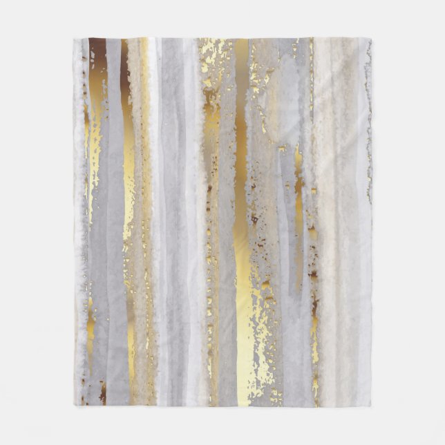 Manta Polar Textura de acuarela de oro gris de lujo (Anverso)