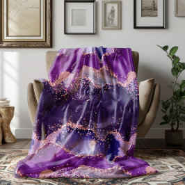 Manta Polar Textura de Ágata Purpúrea Brillante