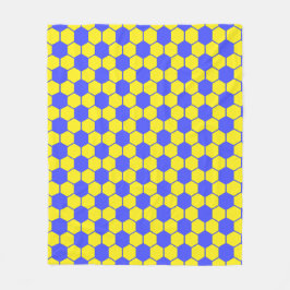 Manta Polar Textura de balón de fútbol - Amarillo y azul