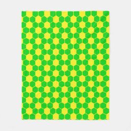 Manta Polar Textura de balón de fútbol - Amarillo y verde 