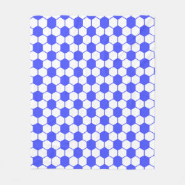 Manta Polar Textura de balón de fútbol - Blanco y azul