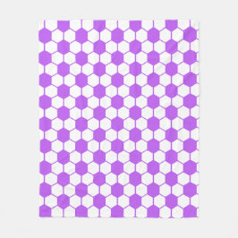 Manta Polar Textura de balón de fútbol - Blanco y púrpura