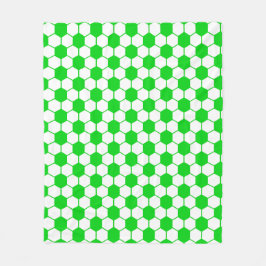 Manta Polar Textura de balón de fútbol - Blanco y verde