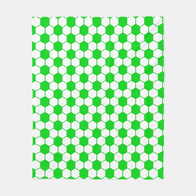 Manta Polar Textura de balón de fútbol - Blanco y verde  (Anverso)