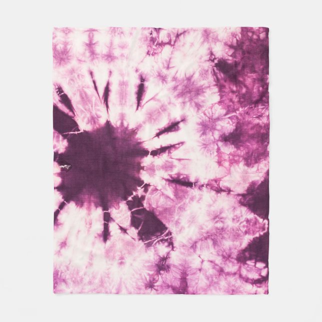 Manta Polar Textura de Batik de tinta morada (Anverso)