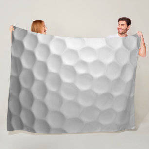 Manta Polar Textura de Bola de Golf Blanca con Hoyuelos