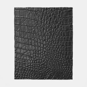 Manta Polar Textura de cuero negro