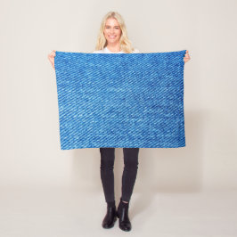 Manta Polar Textura de Denim Azul