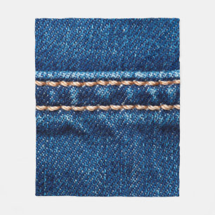 Manta Polar Textura de denim azul con cierre de línea de cost