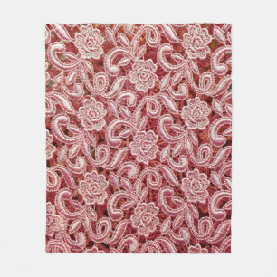 Manta Polar Textura de encaje fino rosa con un hermoso vin sin
