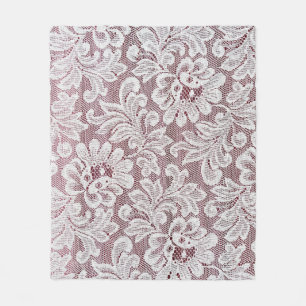 Manta Polar Textura de encaje fino y elegante blanco con bea s