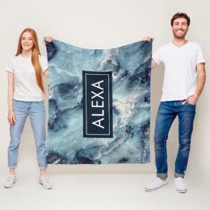 Manta Polar Textura de imitación azul gris negrita