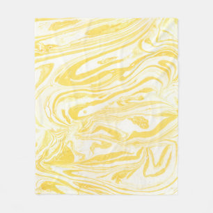 Manta Polar Textura de mármol amarillo. Dibujo de mano