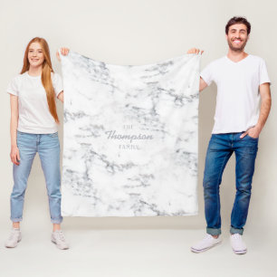 Manta Polar Textura de mármol falso con estilo y nombre de fam