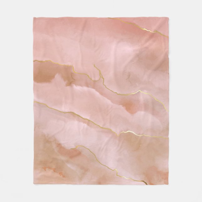 Manta Polar Textura de mármol líquido rosa (Anverso)