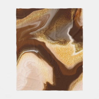 Manta Polar Textura de mármol marrón: abstracto fluido