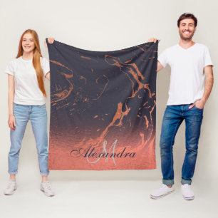 Manta Polar Textura de mármol Rosa