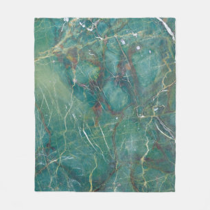 Manta Polar Textura de mármol verde malaquita, estructura de d