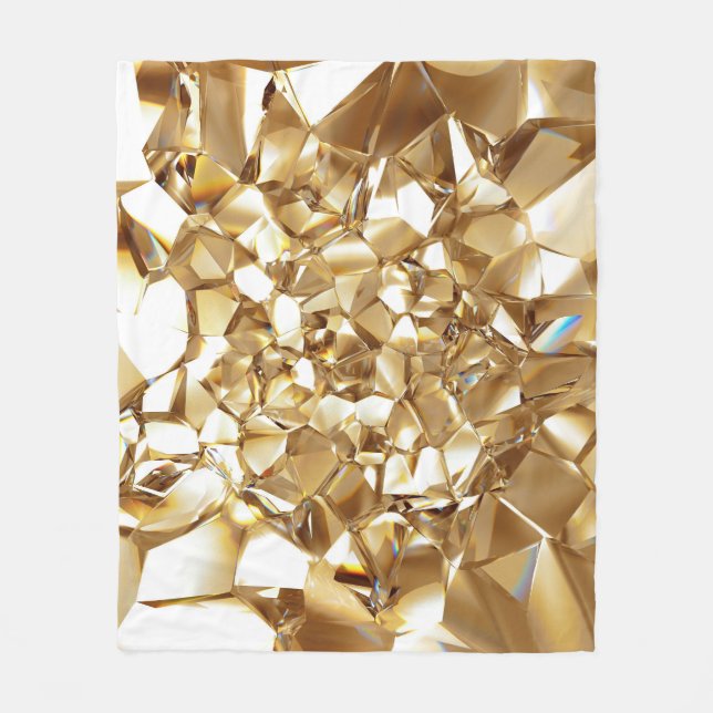 Manta Polar Textura de oro de cristal abstracto en 3D. (Anverso)