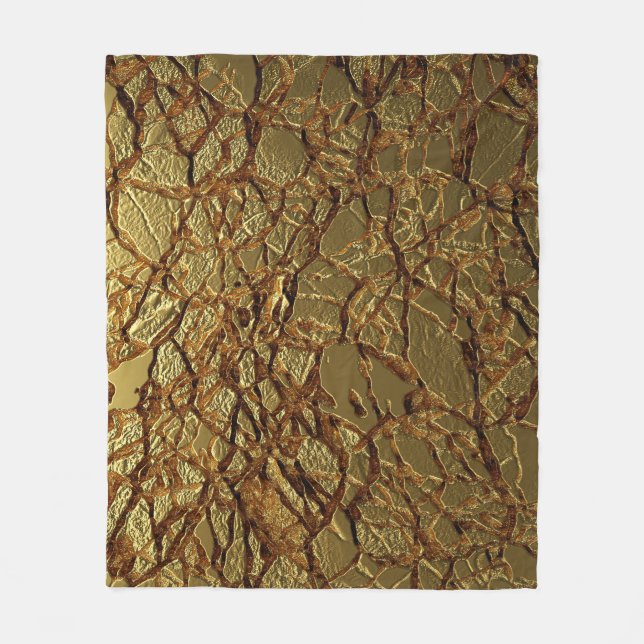 Manta Polar Textura de oro de lujo: Elegancia 3D (Anverso)