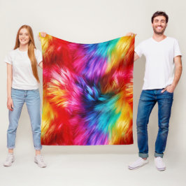 Manta Polar textura de pelaje de monstruo falso de arcoíris br