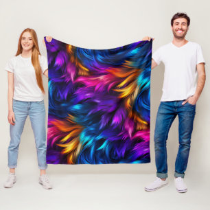 Manta Polar textura de pelaje de monstruo falso de arcoíris br
