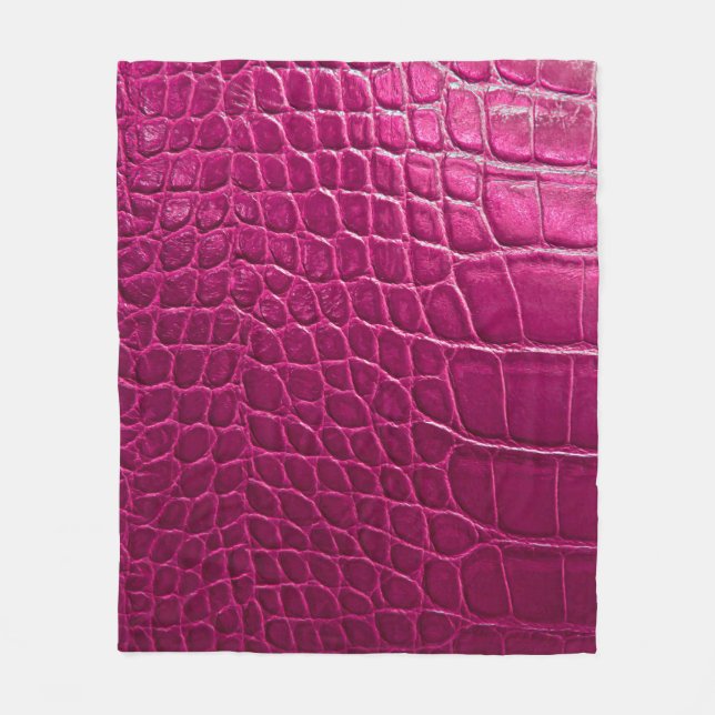 Manta Polar Textura de piel de cocodrilo rosa (Anverso)