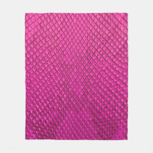 Manta Polar Textura de piel de serpiente de pitón rosa