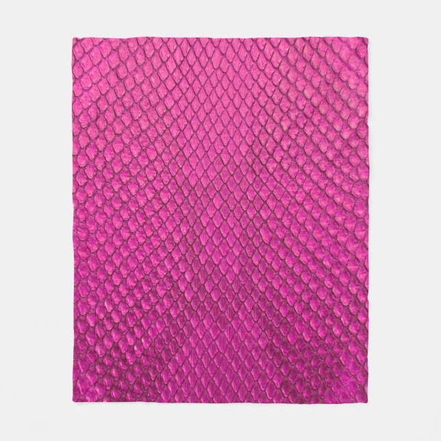 Manta Polar Textura de piel de serpiente de pitón rosa (Anverso)
