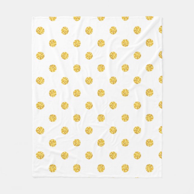 Manta Polar Textura de puntos de Purpurina de oro de Polka (Anverso)