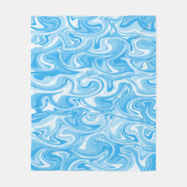 Manta Polar Textura de remolino de mármol - Tonos azules