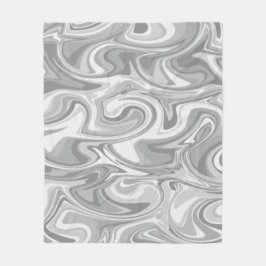 Manta Polar Textura de remolino de mármol - Tonos plateados