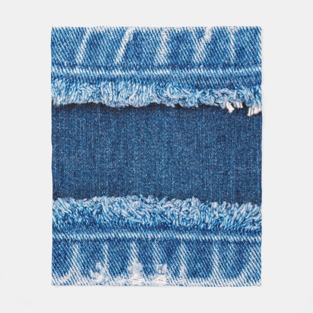 Manta Polar Textura de tela de vaqueros de denim azul (Anverso)