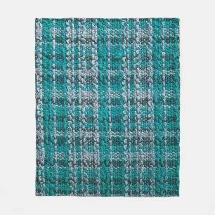 Manta Polar Textura de tela turquesa tartán