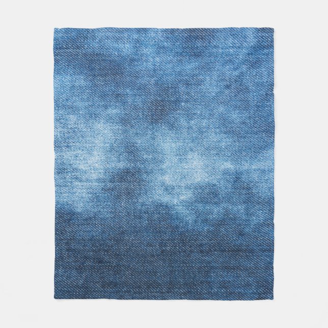 Manta Polar Textura de vaqueros de denim azul (Anverso)