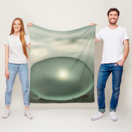 Manta Polar Textura de vidrio de playa escarchado en verde sal