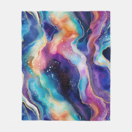 Manta Polar Textura estética del arco iris agate purpurina