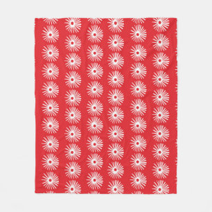 Manta Polar Textura floral abstracta blanca negra.